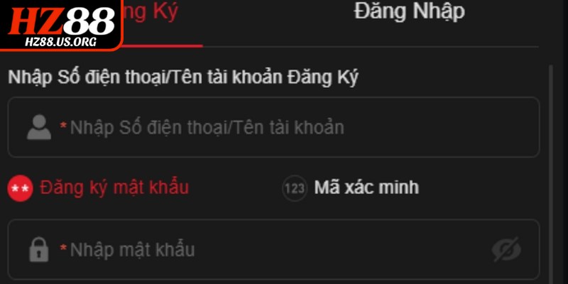 Hướng dẫn chi tiết mọi bước đăng ký HZ88